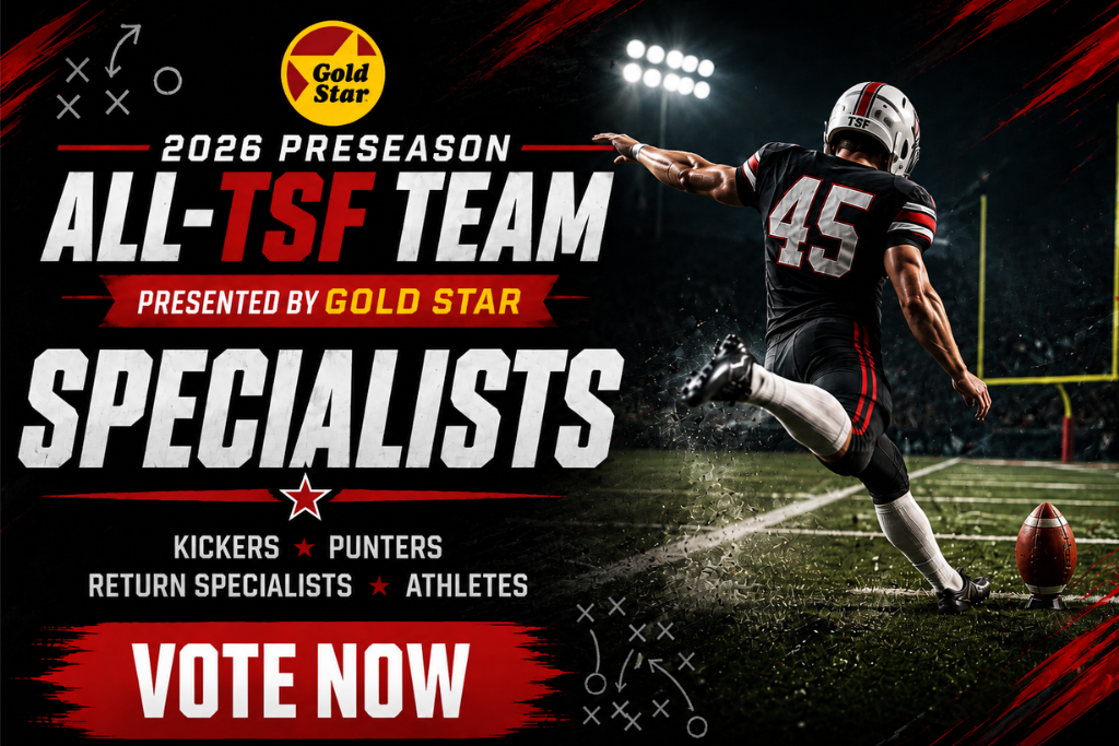 Vote for the specialists nominees for the 2026 Preseason All-TSF Team presented by Gold Star, including kickers, punters and return specialists.