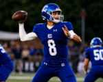 Covington Catholic quarterback Dylan Courtney prepares to throw during the 2026 season.